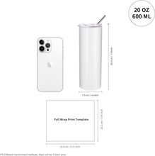 Load image into Gallery viewer, Bulk 10-Pack 20 oz Sublimation Skinny Tumblers - White Stainless Steel Cups