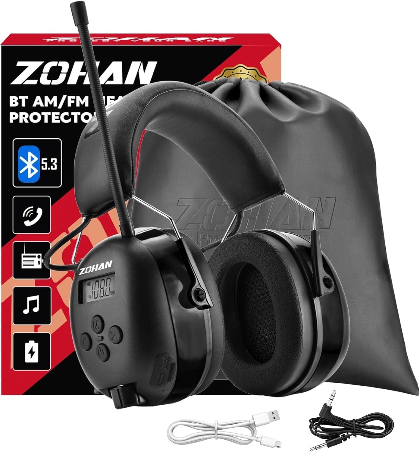 Advanced Noise-Cancelling Headphones with Bluetooth & AM/FM Radio Reception