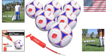 Load image into Gallery viewer, Durable Machine Stitched Soccer Balls - 6 Pack with Inflation Pump Included