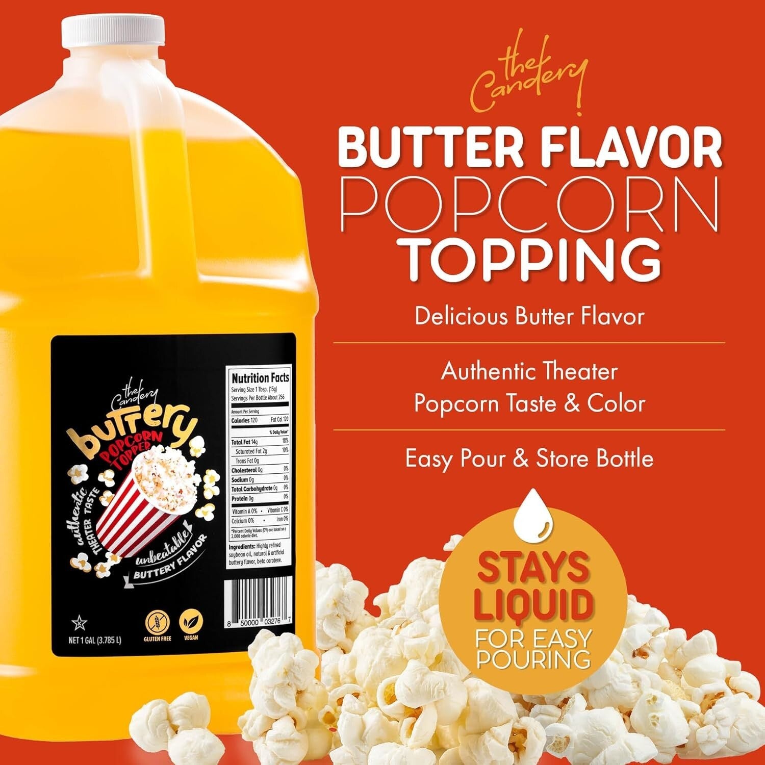 Authentic Movie Theater Buttery Popcorn Oil - 128oz Coconut Blend with Seasoning