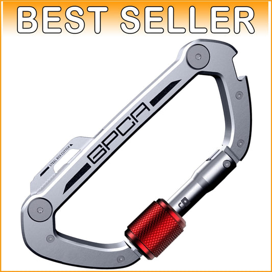 Premium Carabiner Keychain Clip with Auto-Lock and Bottle Opener Functionality