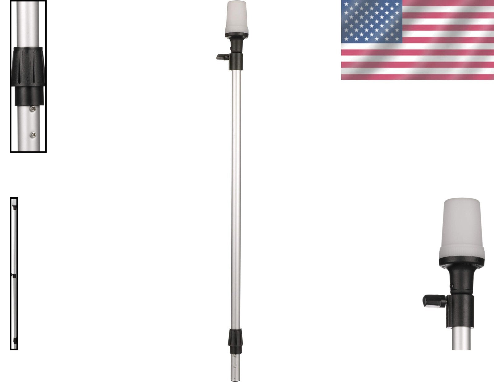 Effortless Setup Telescoping Pole Light - 12 Watts with Space-Efficient Storage
