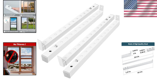 High-Quality Adjustable Security Bars for Windows - 4 Pcs, Fits Standard Tracks