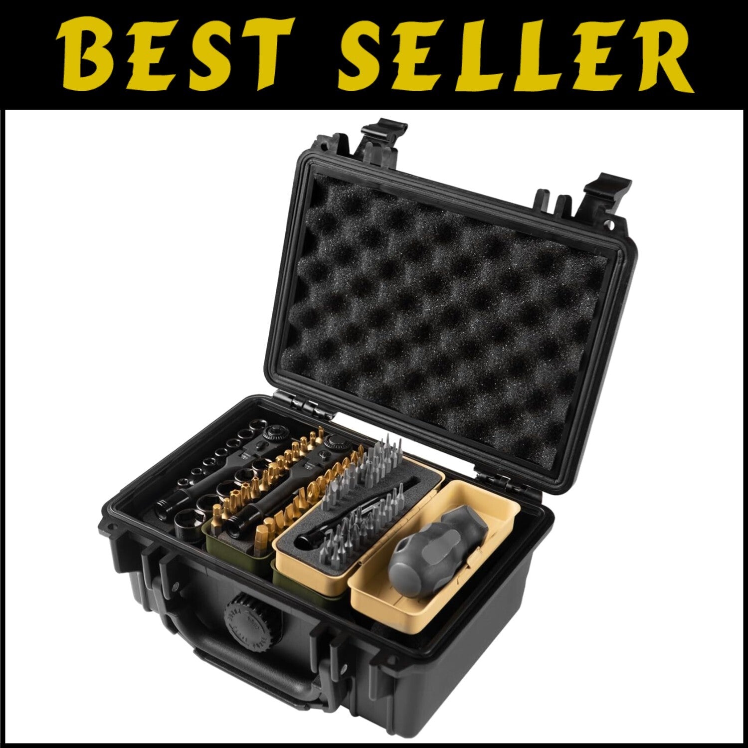 77-Piece Waterproof Tool Set with Anti-Stripped Bits & Flex-Head Ratchet