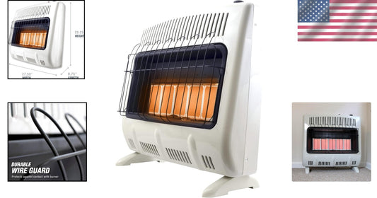 Portable 30,000 BTU Propane Radiant Heater - Ideal for Living Rooms & Cabins