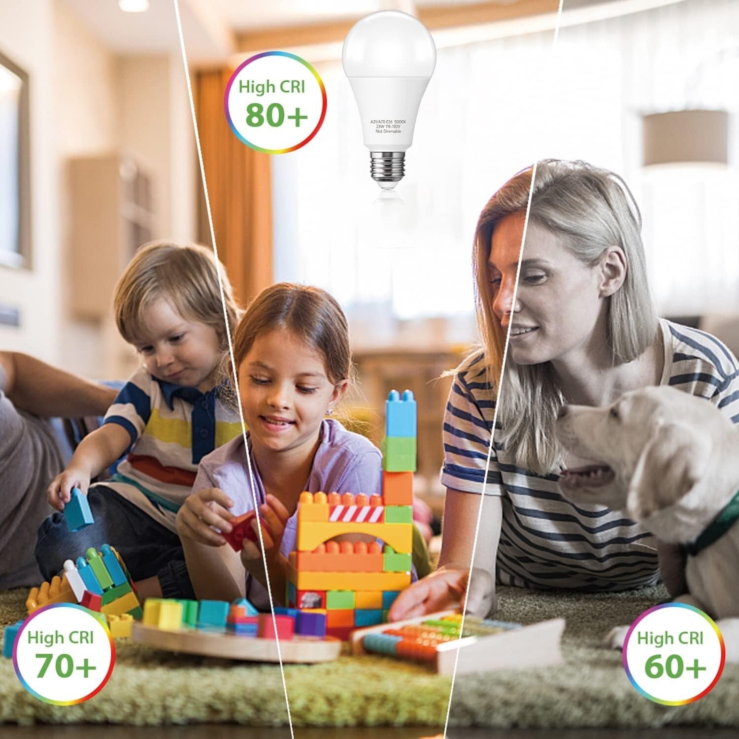 Energy-Saving A21 LED Bulb - 150-200W Equivalent, Instant Brightness at 5000K