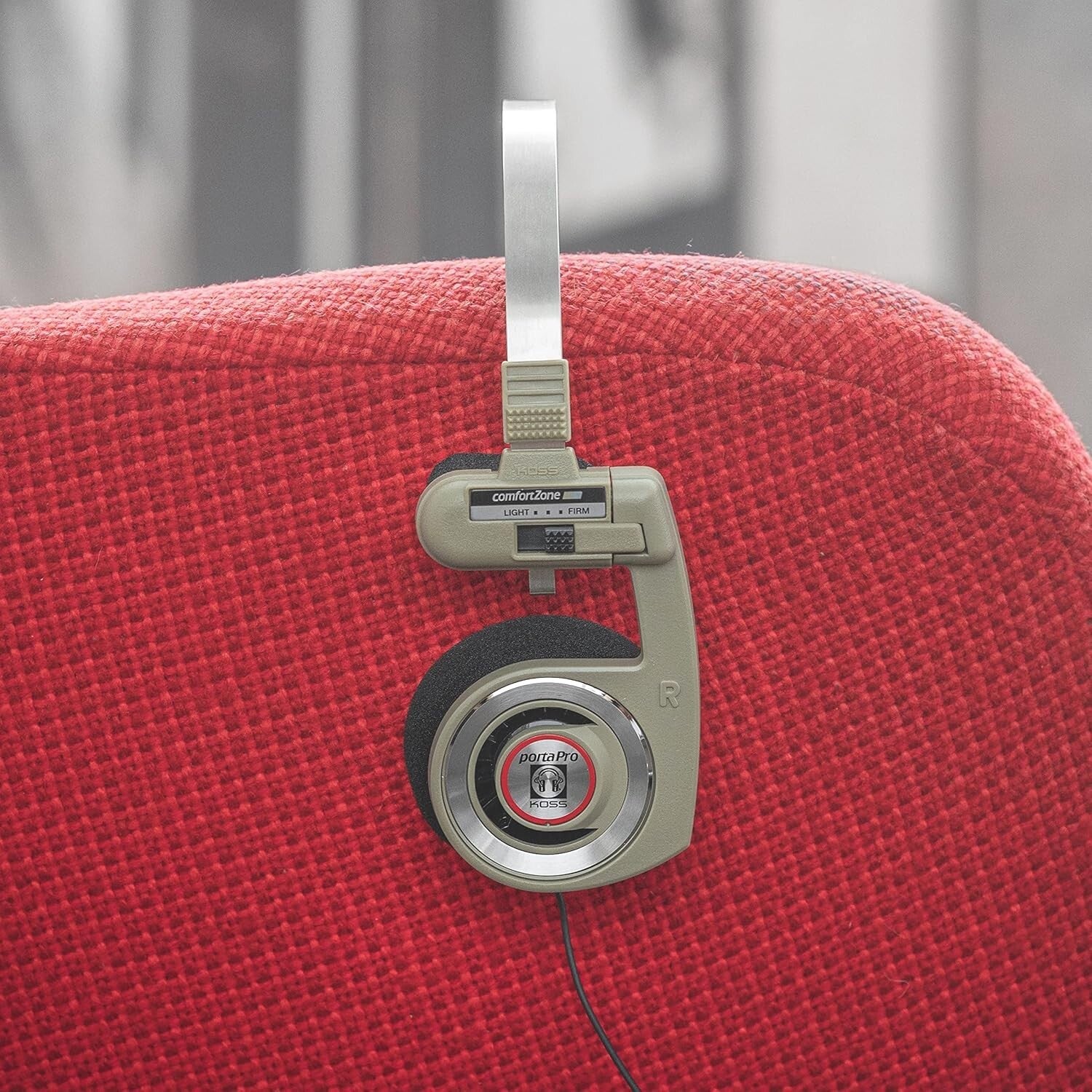 Foldable Porta Pro Headphones in Rhythm Beige with Volume Control & Carry Case