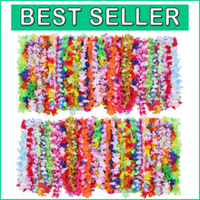 Load image into Gallery viewer, Vibrant 200 PCS Flower Lei Necklaces for Hawaiian Luau Parties &amp; Beach Events