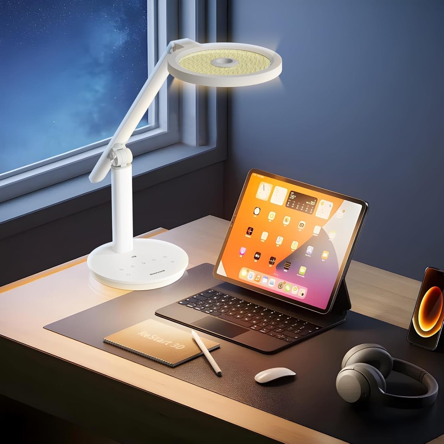 Modern Touch-Controlled Desk Lamp with Adjustable Arm - Eye-Friendly Lighting
