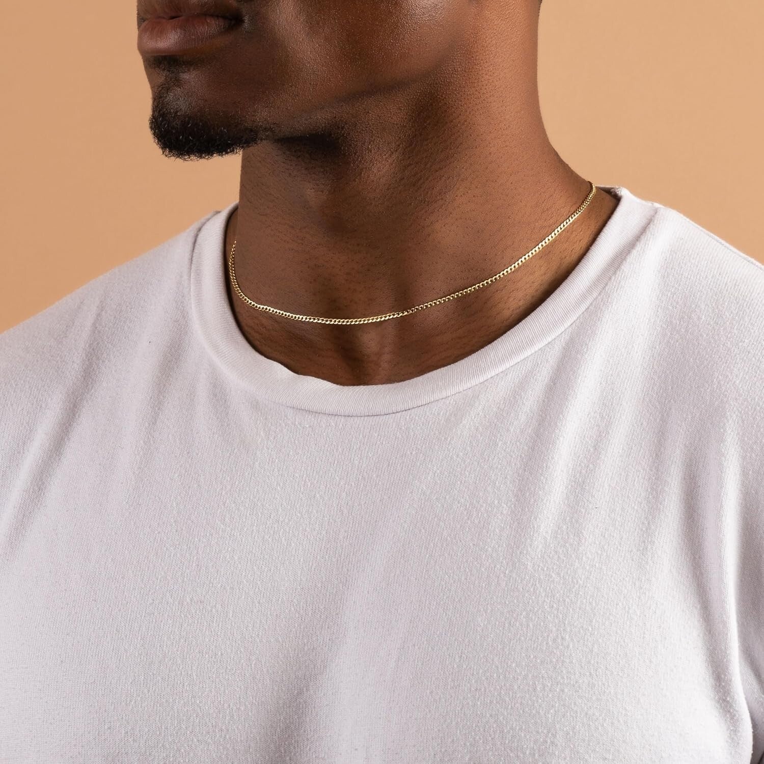 Luxury 14K Gold Curb Link Necklace - Hypoallergenic - 100% Italian Craftsmanship