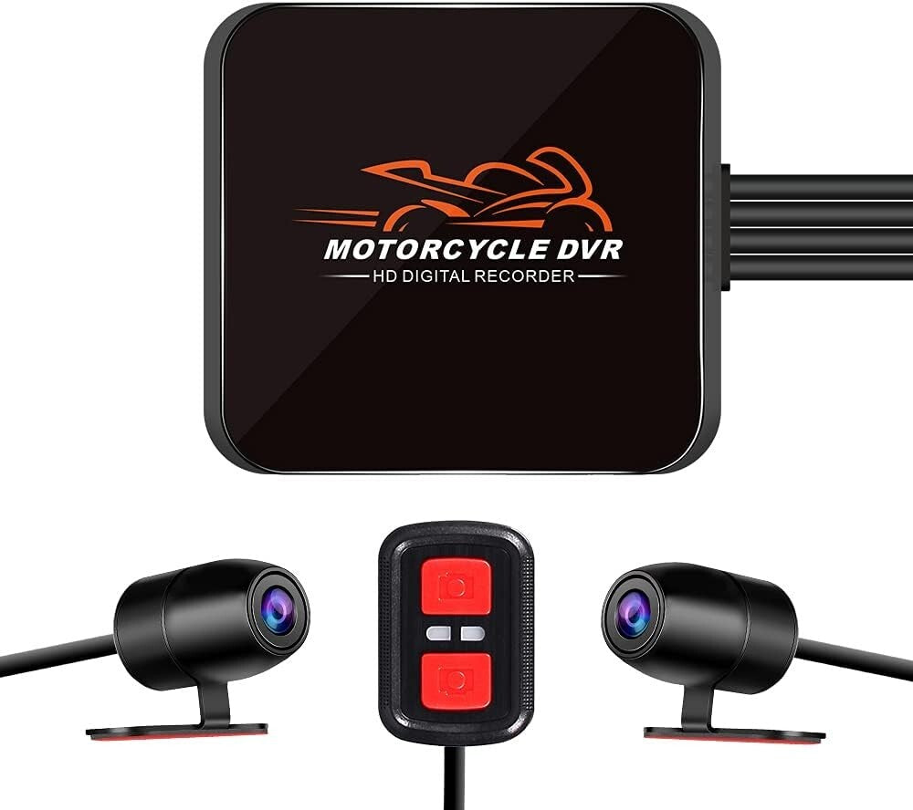 WiFi Dual 1080P Motorcycle Dash Cam with Starlight Night Vision & Loop Recording