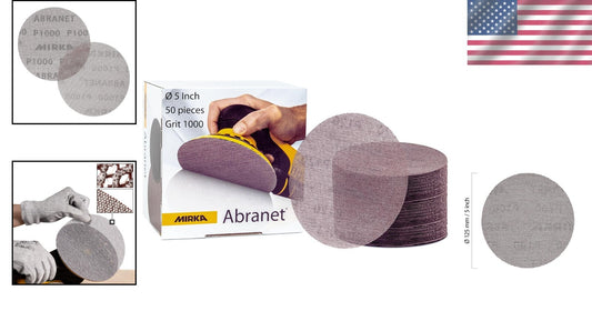 Versatile Abranet Sanding Discs - 5", Grit 1000, Ideal for Wood & Metal (50 pcs)