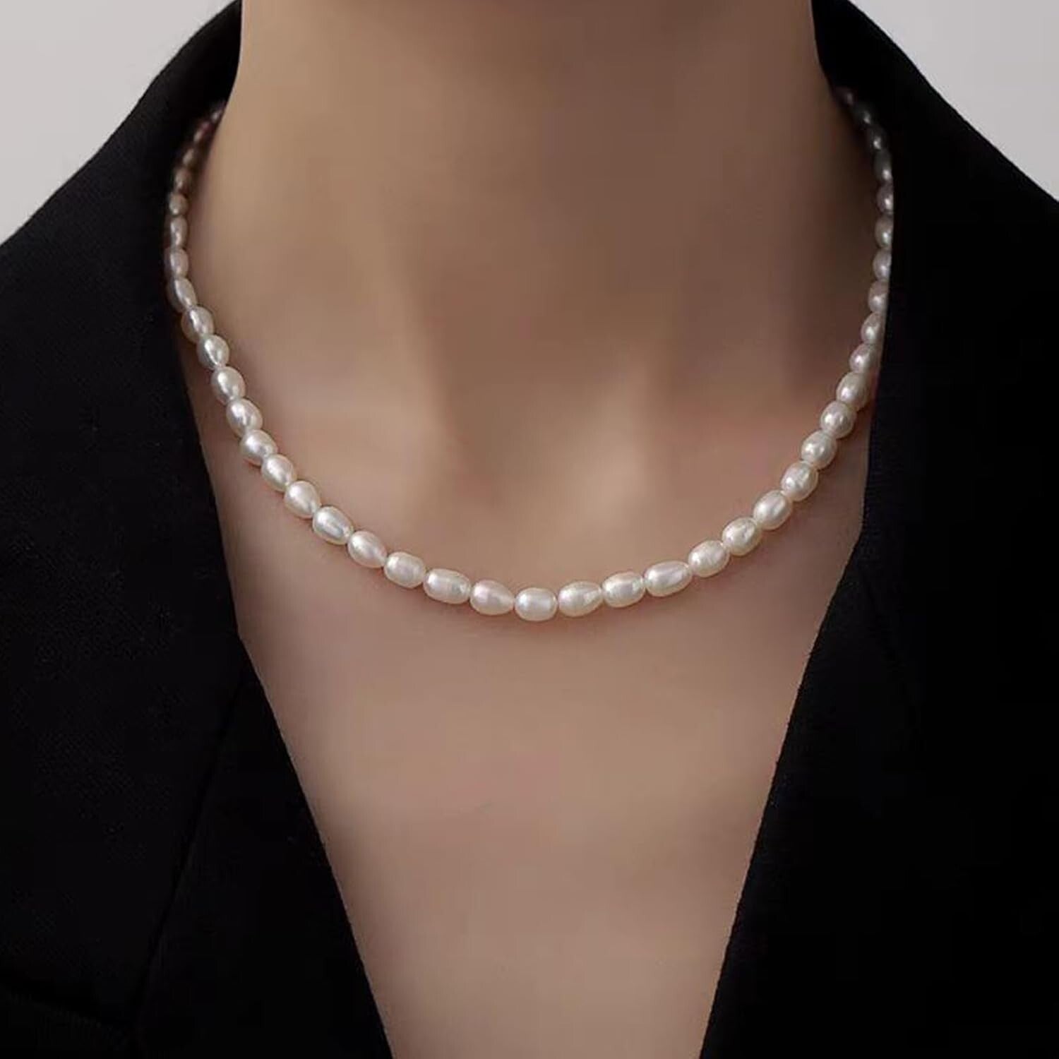 Dainty Pearl Choker Necklace - 4MM/6MM/8MM Adjustable Elegant Jewelry for Women