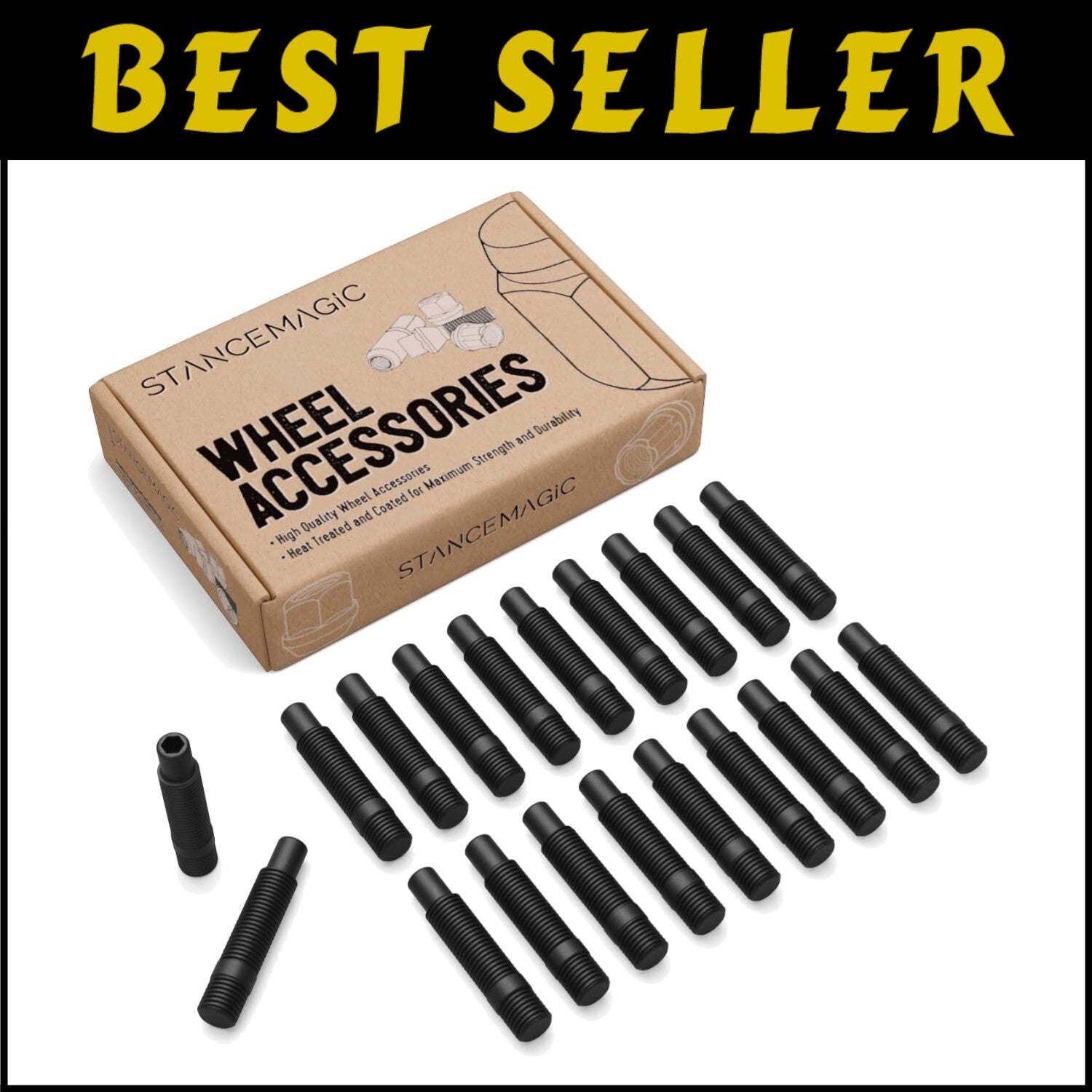 Durable 20-Piece Black Stud Conversion Set for BMW - Corrosion Resistant