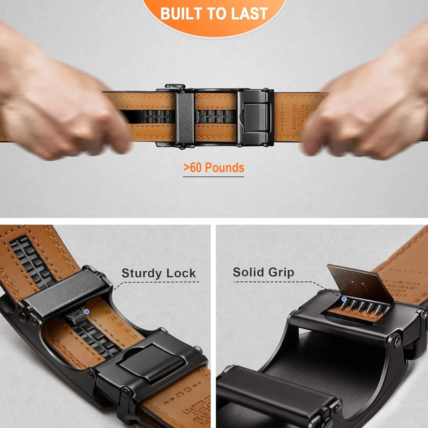 Exclusive Men's Leather Ratchet Belt Set - Adjustable, Durable, Gift-Ready!