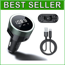 Load image into Gallery viewer, Bluetooth Car Adapter with Remote &amp; Dual USB Charger - Hands-Free FM Transmitter