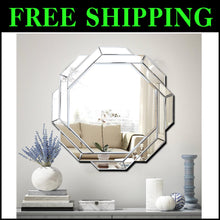 Load image into Gallery viewer, Stylish 31.5" Hexagonal Wall Mirror - Sleek Silver Finish for Elegant Homes