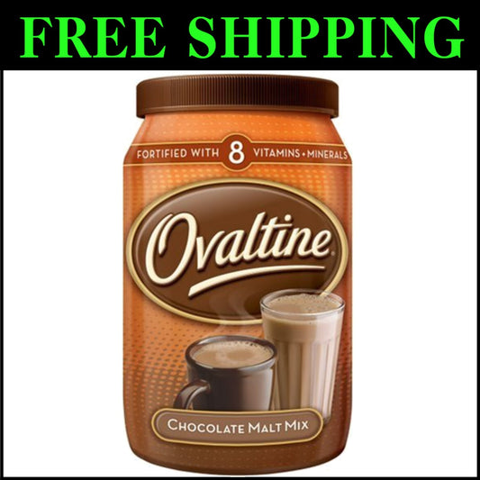 Fortified Chocolate Malt Drink Mix - 12oz Jars, Pack of 4 for Healthy Enjoyment