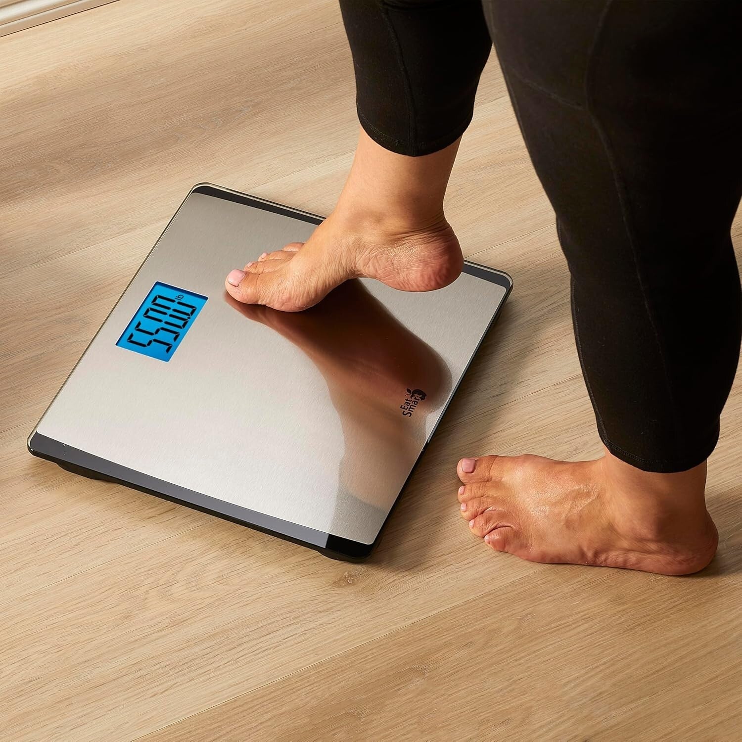 Accurate 550 lb Capacity Bathroom Scale - Fingerprint Resistant Stainless Steel