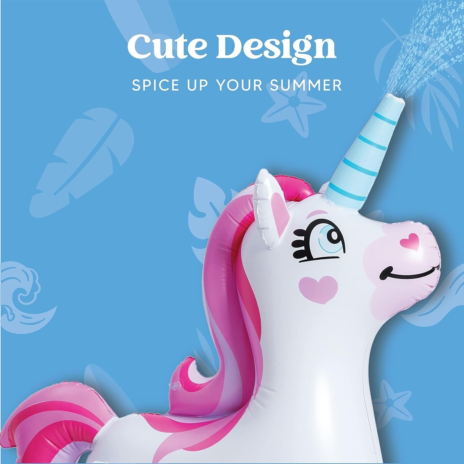 Fun & Easy 63" Pink Unicorn Inflatable Sprinkler - Perfect for Summer Play