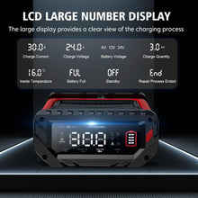Load image into Gallery viewer, 30 Amp Smart Lithium Battery Charger for 6V/12V/24V Vehicles – Portable &amp; Safe