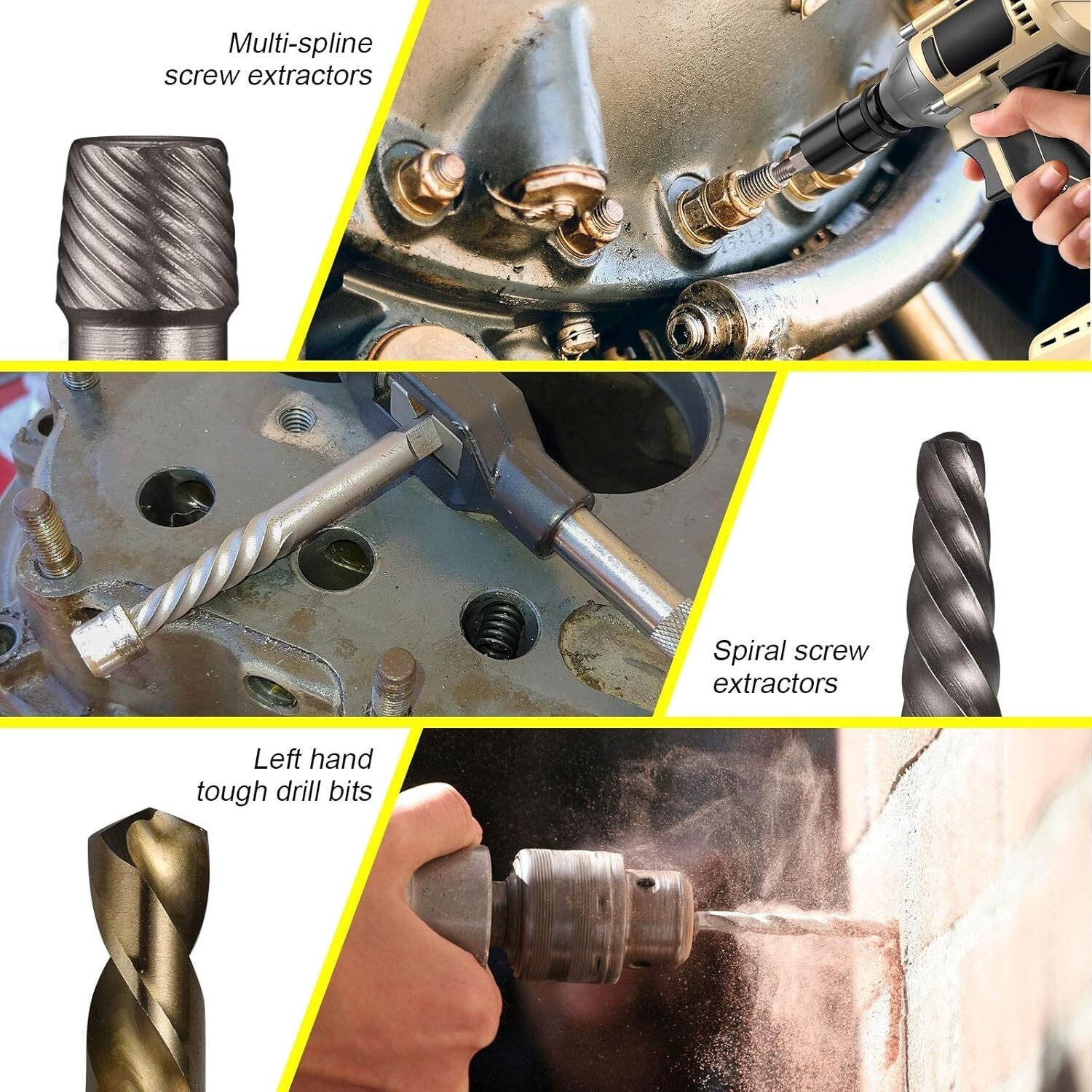Durable 35-Piece Set - Easy Out Screw Extractors and Left Hand Drilling Solution