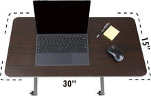 Load image into Gallery viewer, Rolling Bedside Table with Walnut Finish - Ideal for Reading, Eating &amp; Computing