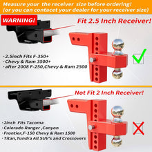Load image into Gallery viewer, Heavy-Duty Adjustable Trailer Hitch for 2.5-Inch Receivers - 18,500 LBS GTW