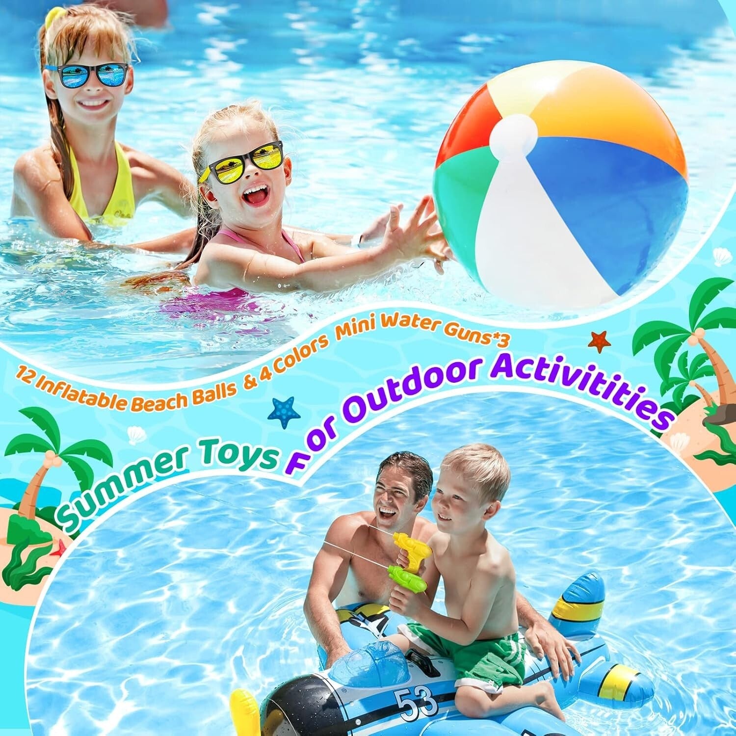 Exciting 60 PCS Pool and Beach Party Favors - Engaging Summer Fun for Ages 3-8