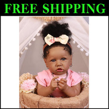 Load image into Gallery viewer, 22.8 Inch Lifelike Reborn Baby Doll - Soft Body African American Girl Gift