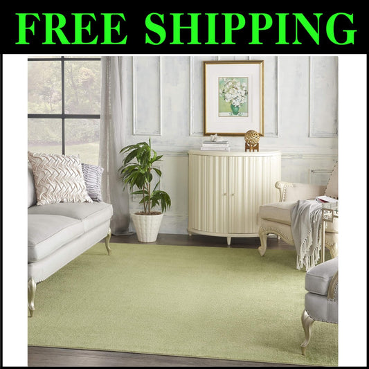 Stylish 9' x 12' Green Rug for Living Rooms, Patios & More - Easy Maintenance