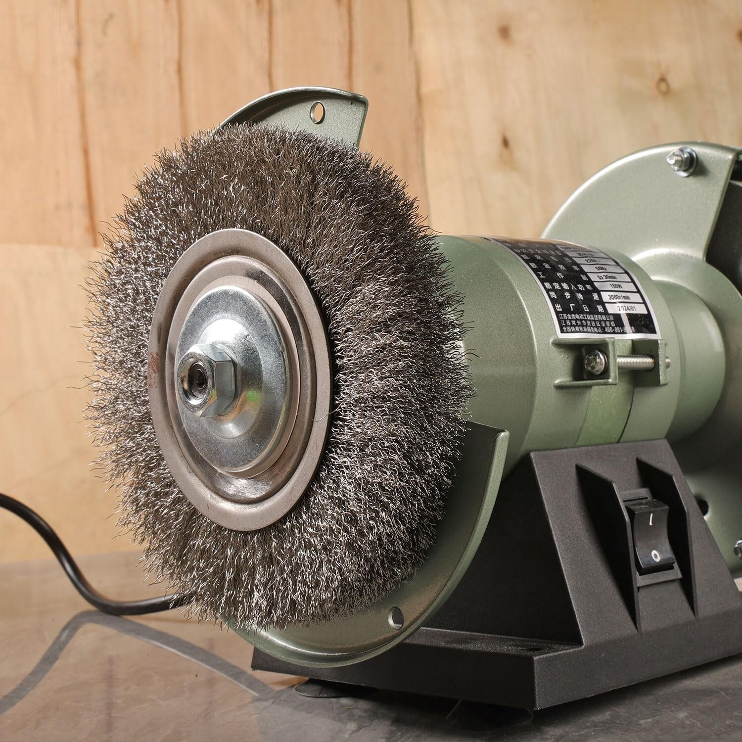 Premium 6-Inch Bench Grinder Wheel and Fine Crimped Wire Brush Combo for Tools