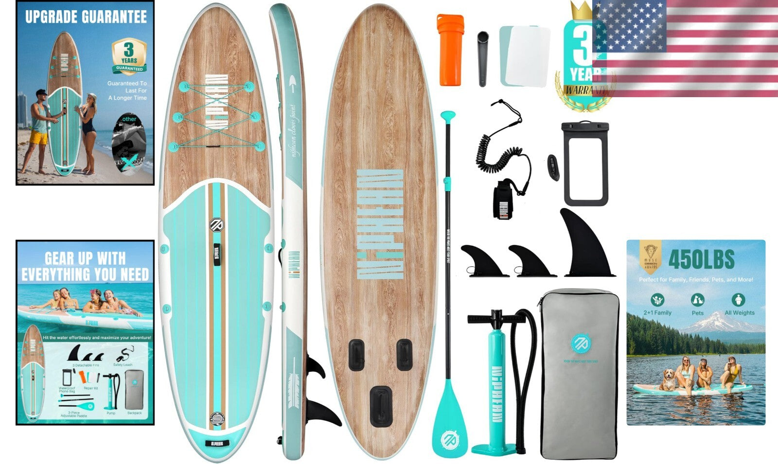 Lightweight Inflatable SUP with Accessories – Perfect for Fishing & Surfing