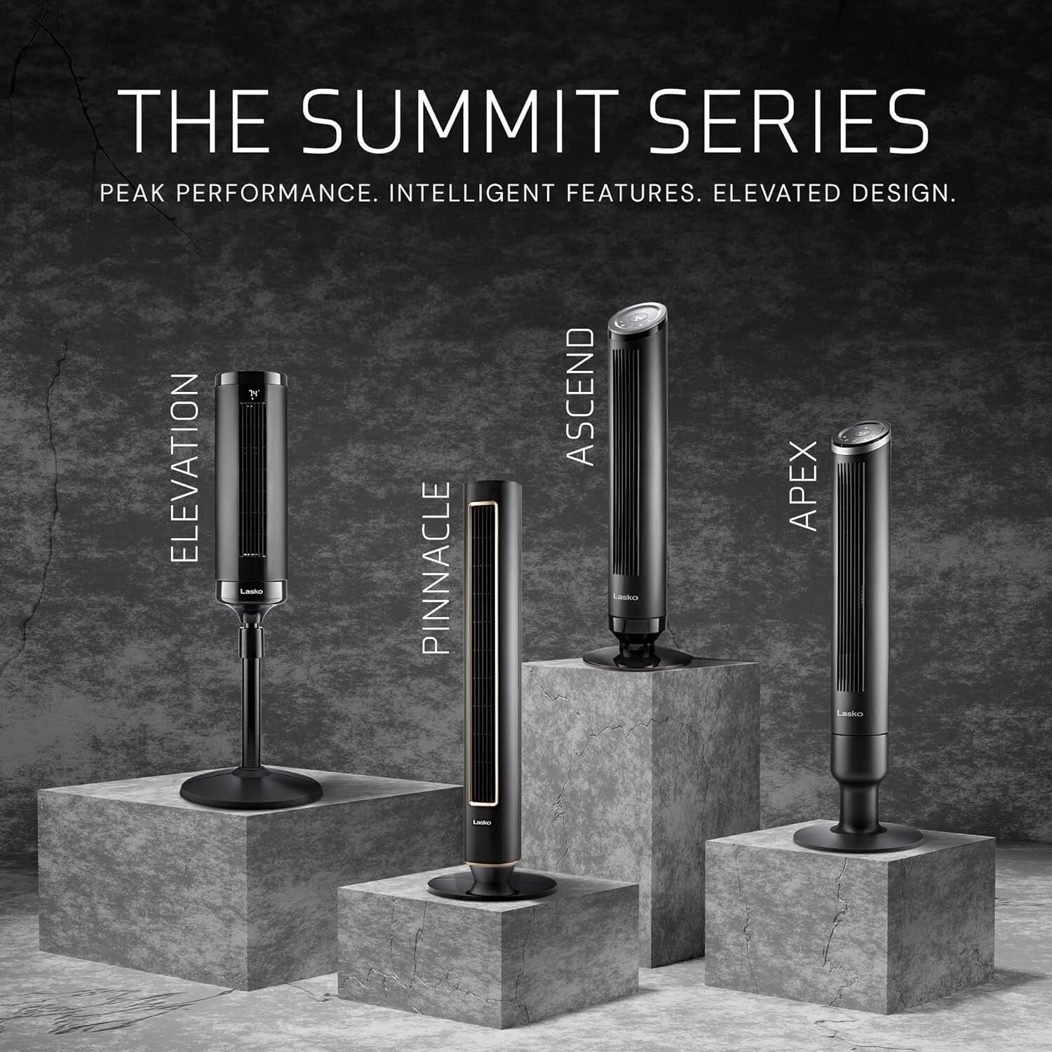 Elevation 42”-54” Adjustable Tower Fan with 31 ft/s Airflow & Remote Control