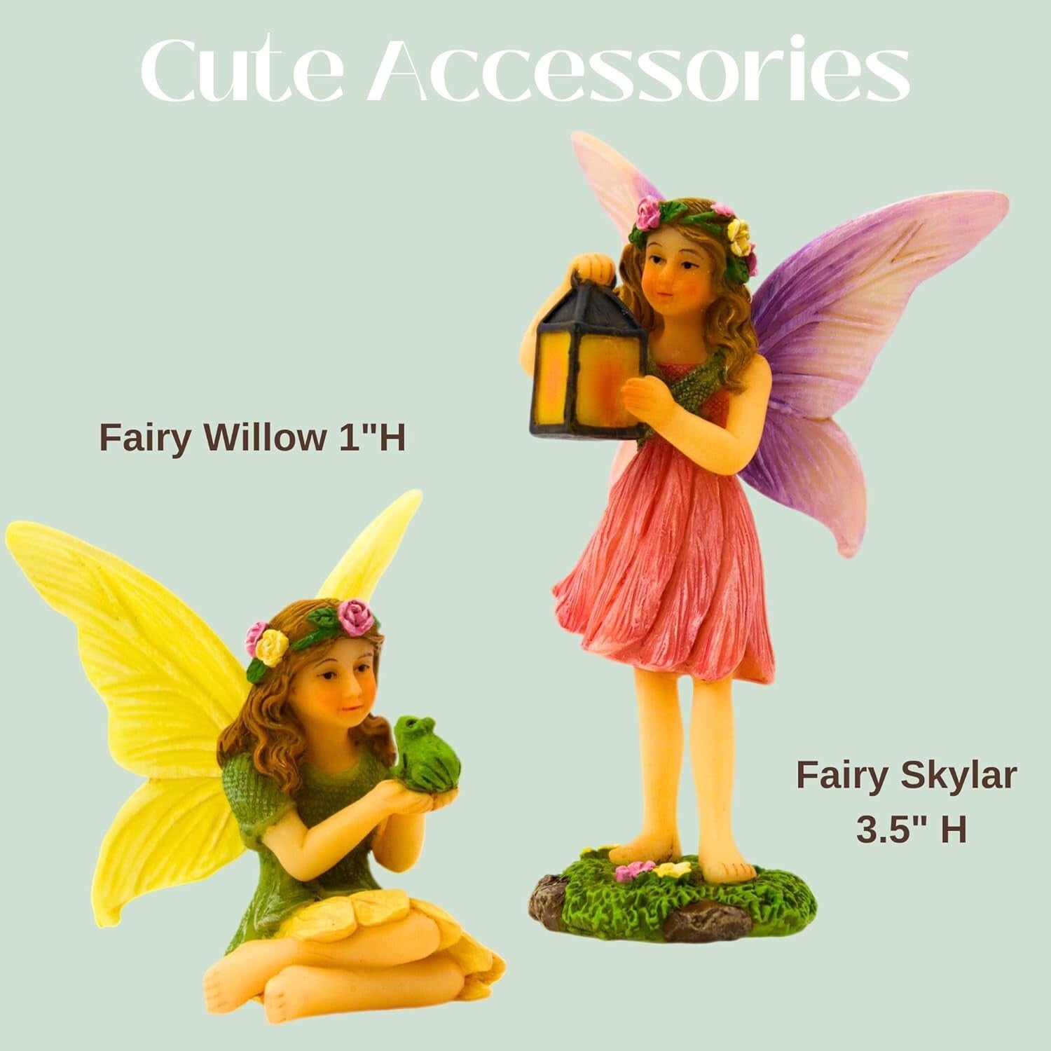 7-Inch Water-Resistant Fairy Garden House Kit with Fairies & Accessories