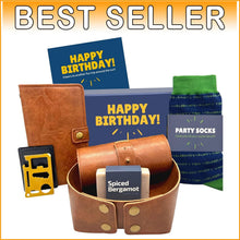 Load image into Gallery viewer, Sustainable Birthday Gift Set for Men - Recycled Leather &amp; Stylish Accessories