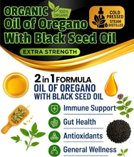 Load image into Gallery viewer, Natural Oil of Oregano &amp; Black Seed Extract - Organic 400 Servings for Vitality
