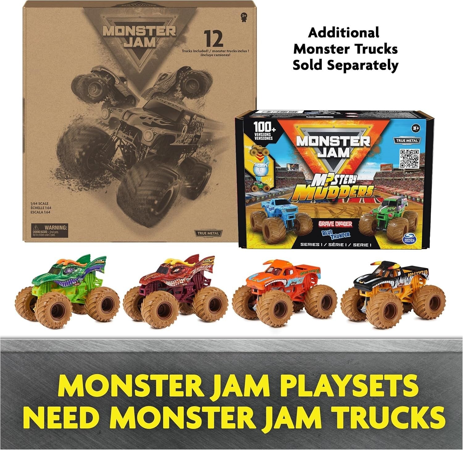 Exclusive 12-Pack of Monster Jam 1:64 Scale Trucks - Ideal for Kids & Collectors