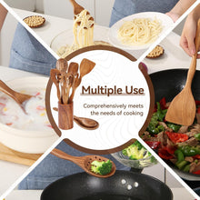 Load image into Gallery viewer, Organize Your Kitchen with 10-Piece Wooden Spoon Set and Sturdy Hanging Hooks