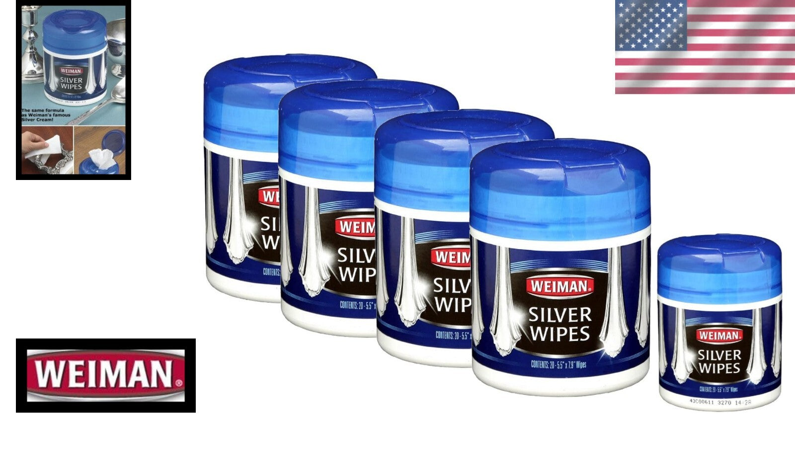 Professional Quality Silver Wipes 4-Pack | 20 Wipes Each for Easy Metal Care
