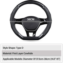 Load image into Gallery viewer, Luxury D-Black Carbon Fiber Steering Wheel Protector for 15" Diameter Wheels
