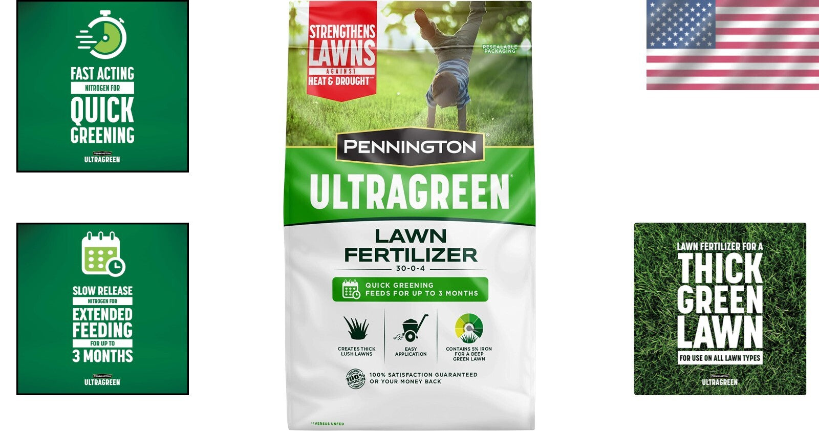All-Natural Granular Lawn Fertilizer, 14 LBS - Deep Green Grass within Weeks