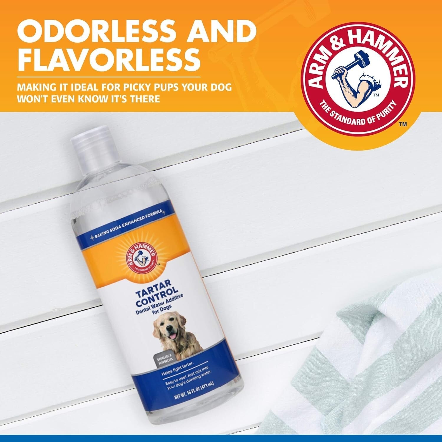 16 Fl Oz Odorless Dental Water Additive for Dogs - Fights Tartar & Plaque
