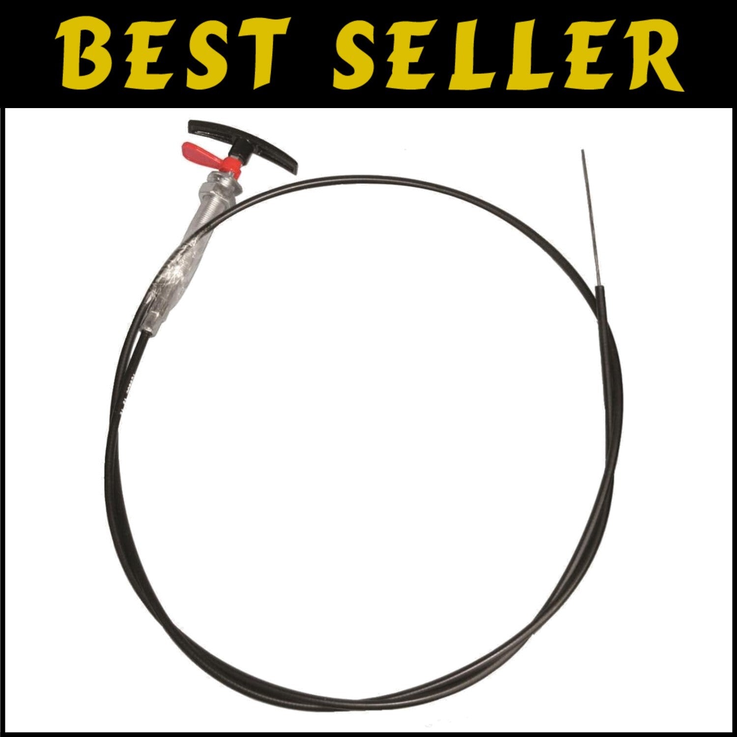Stainless Steel Waste Valve Cable with Handle - Fits Passenger Cars, 96" Long