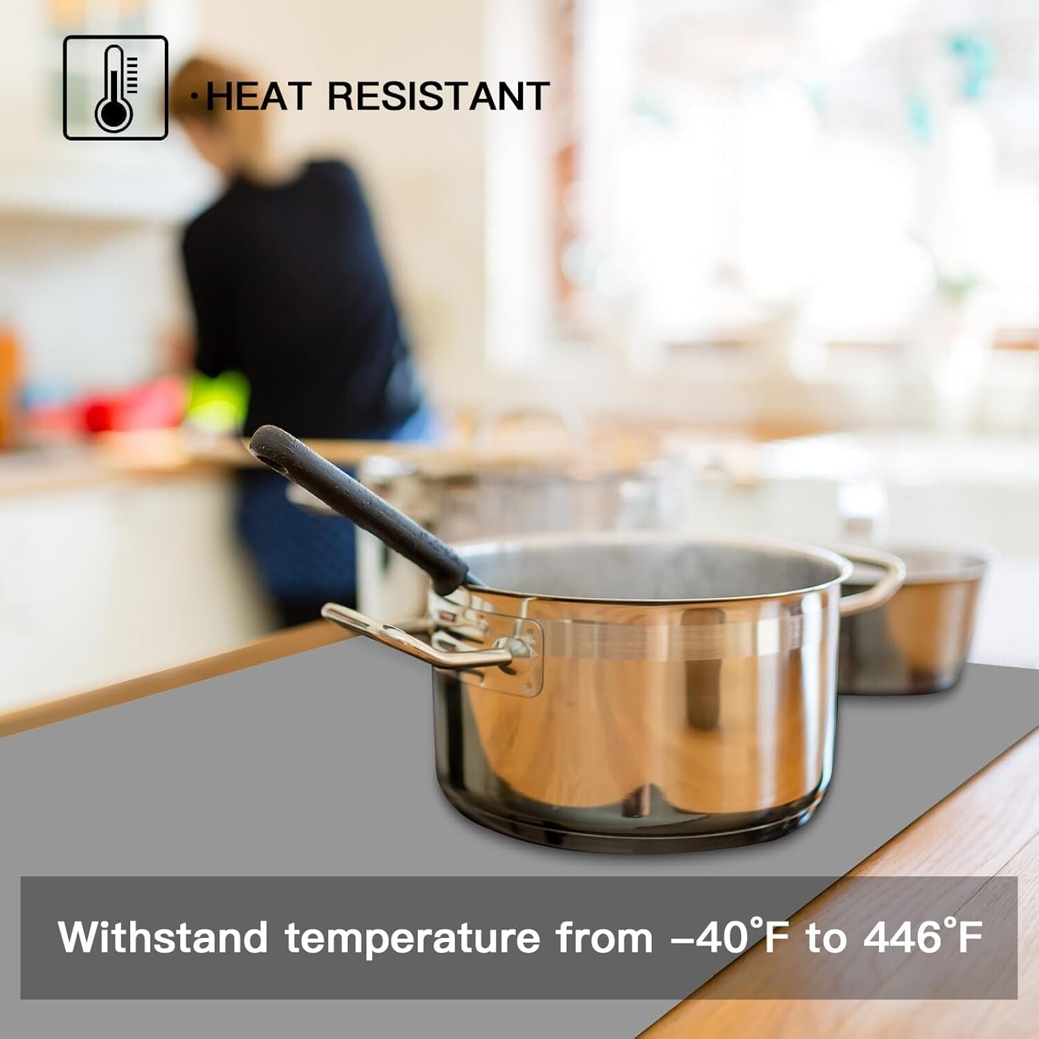 Flexible and Durable Silicone Countertop Protector Mat 47.3"x23.6" - Light Gray