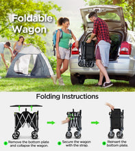 Load image into Gallery viewer, 220lb Capacity Collapsible Beach Wagon with Large Wheels - All-Terrain Utility