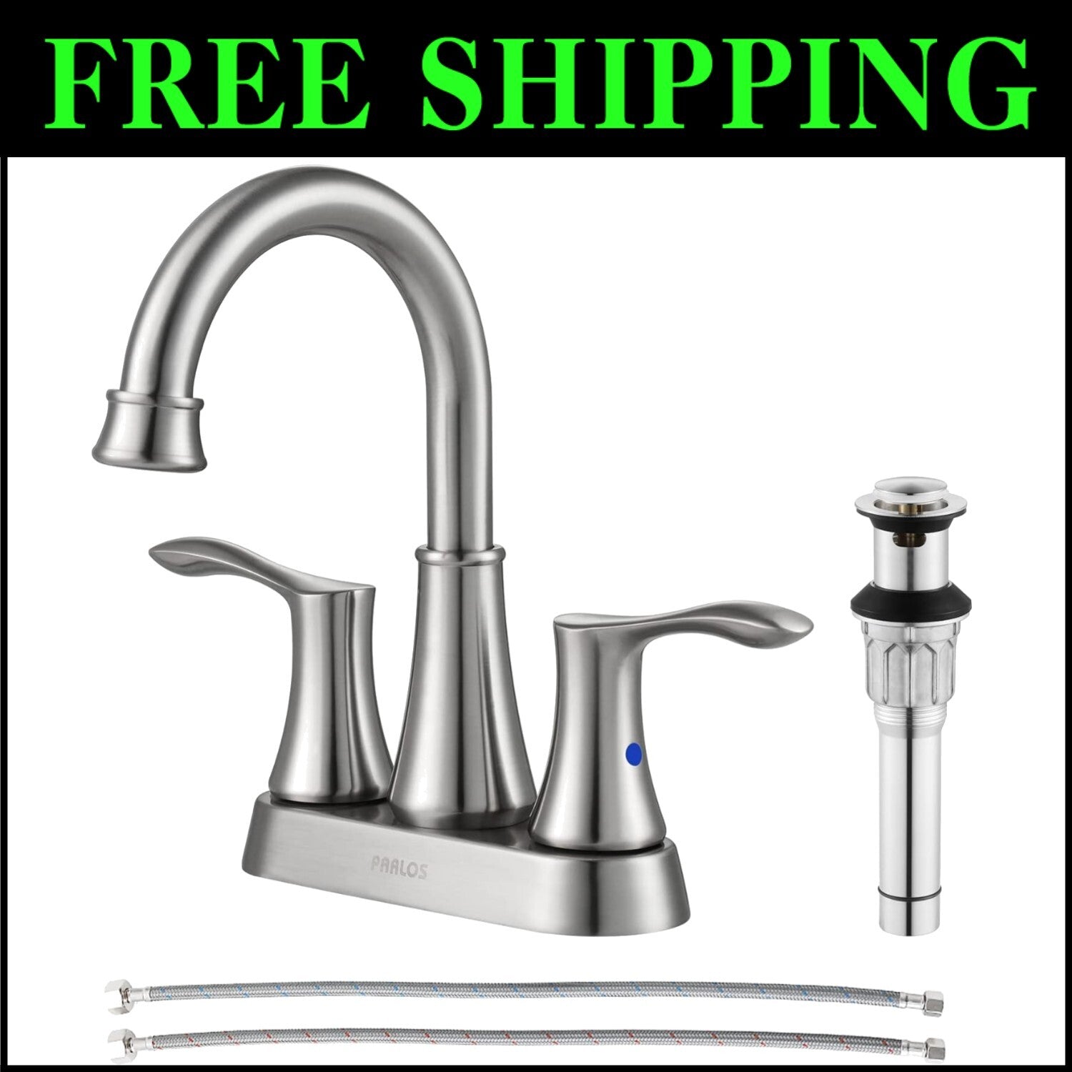 Stylish Brushed Nickel Bathroom Faucet with 1.5 GPM Flow Rate and 3-Hole Mount