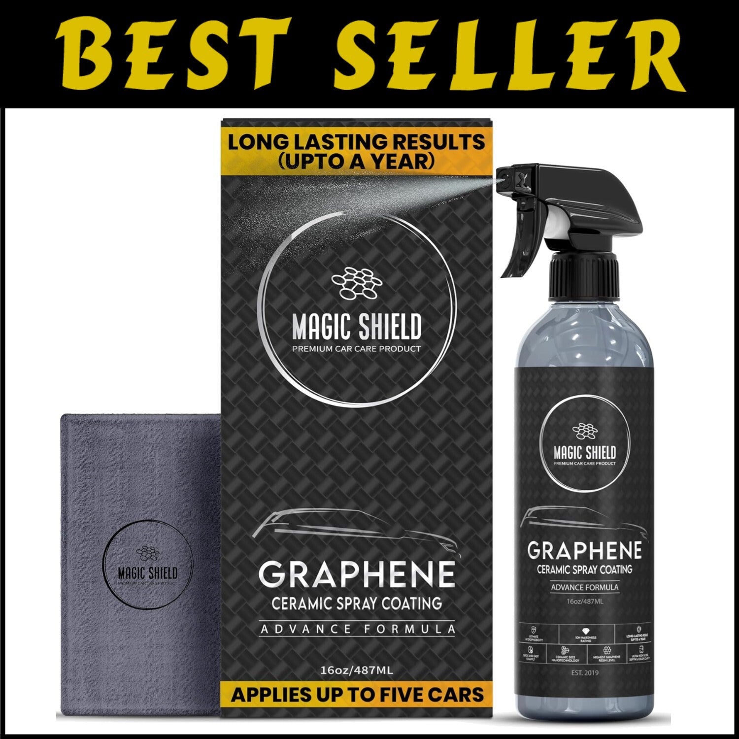 Graphene Ceramic Spray Coating for Long-Lasting Shine - 16oz Professional-Grade