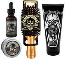 Load image into Gallery viewer, All-in-One Beard Grooming Kit: Wash, Oil, Balm &amp; Brush for Luxe Maintenance