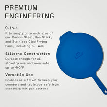 Load image into Gallery viewer, Versatile Harbour Blue Silicone Lid for Frying Pans - Dishwasher Safe &amp; Durable